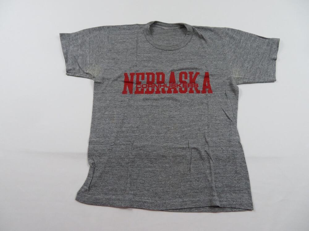 Nebraska Cornhuskers Gray Red T-shirt Sz S 1980s